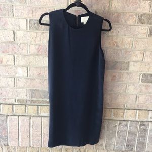 Navy silk dress